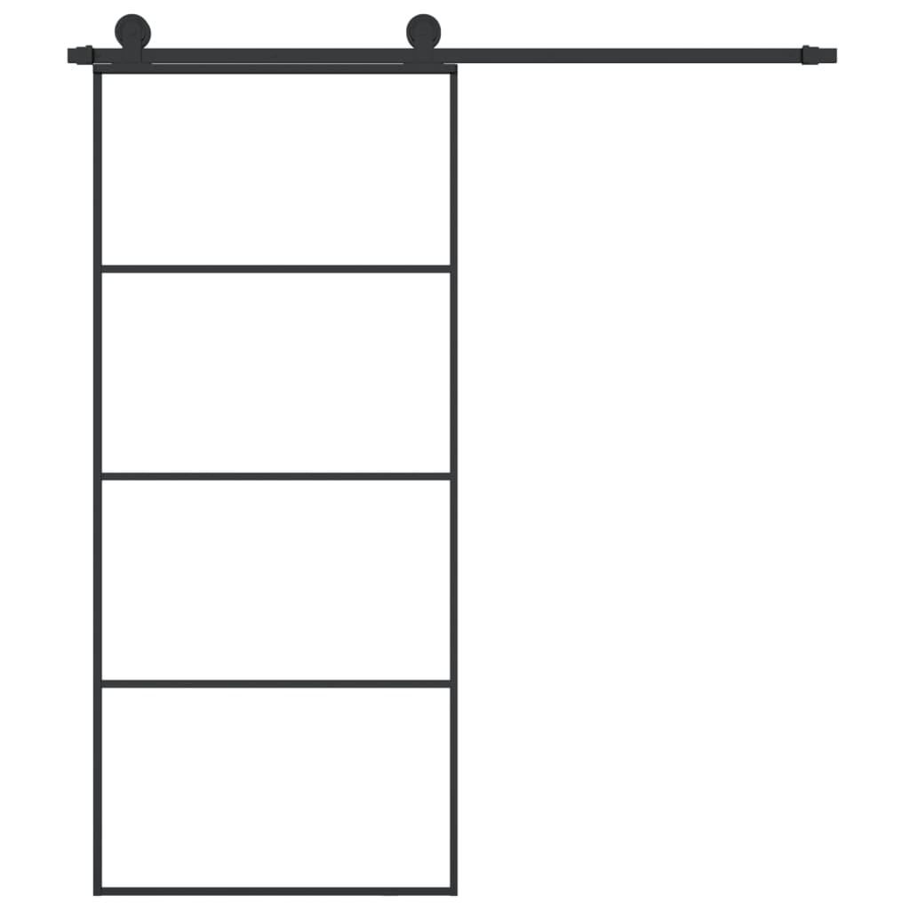 VidaXL Schiebetür mit Beschlägen 90x205 cm ESG-Glas und Aluminium
