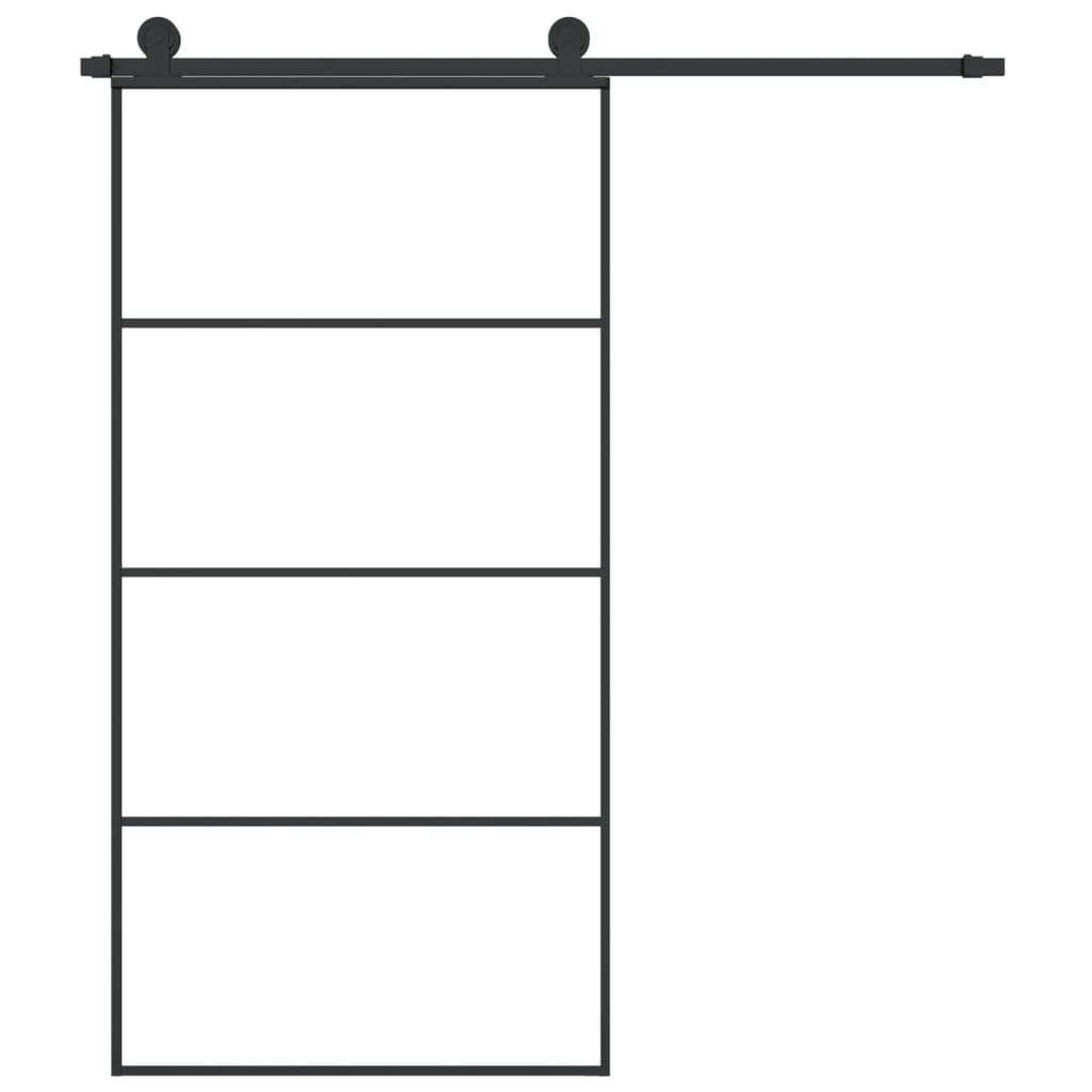 VidaXL Schiebetür mit Beschlägen 102,5x205 cm ESG-Glas und Aluminium