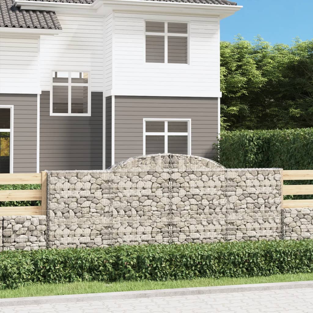VidaXL Gabionengewölbe 300x30x120 140 cm aus verzinktem Eisen