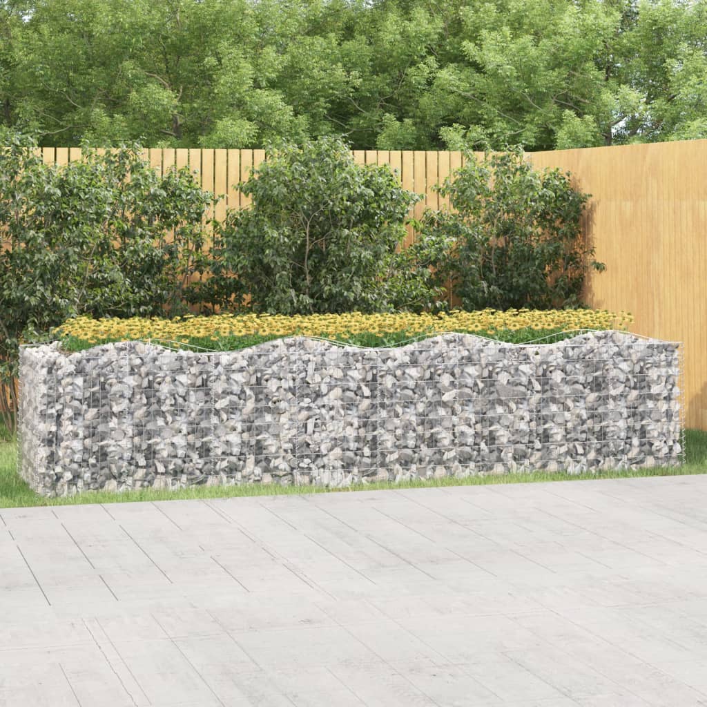 VidaXL Gabionen-Gewölbe, erhöht, 400 x 100 x 100 cm, verzinktes Eisen