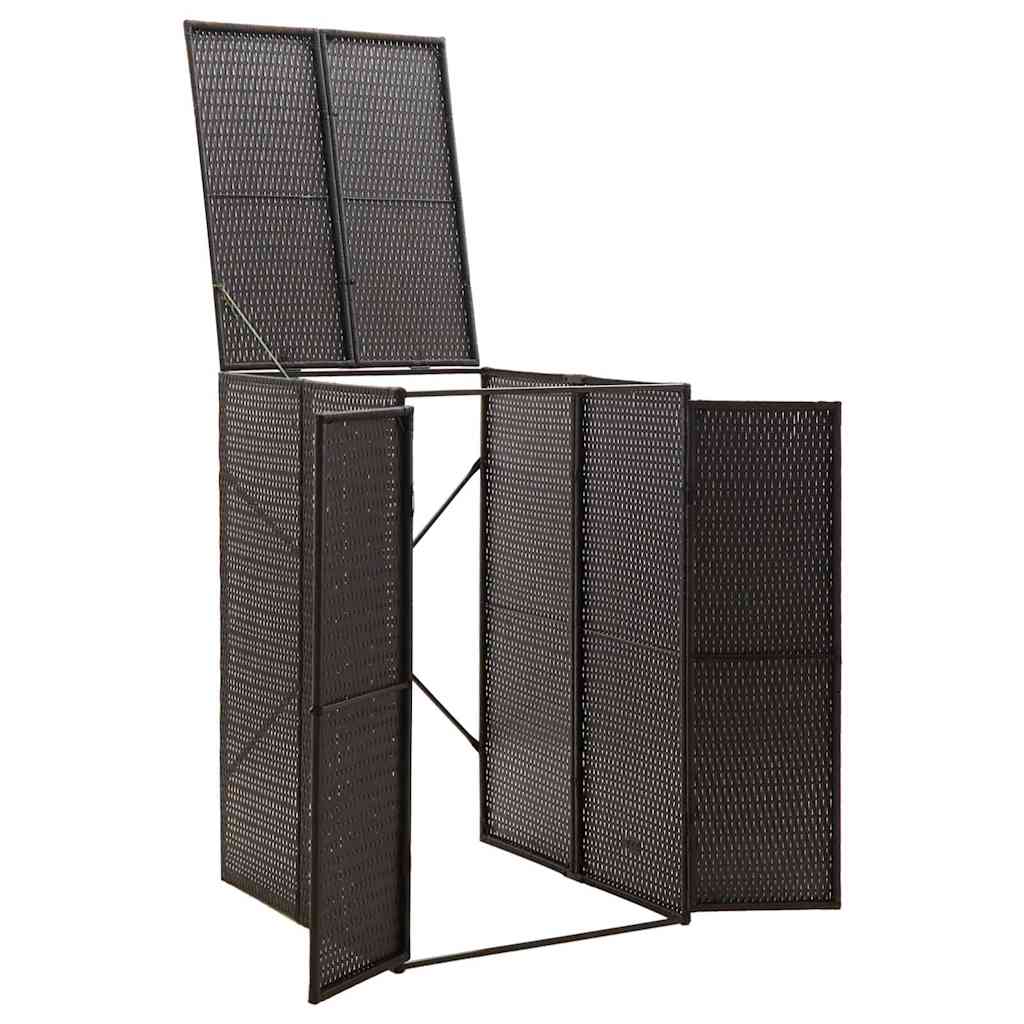 VidaXL Container-Aufbewahrung einzeln 70x80x117 cm Polyrattan schwarz