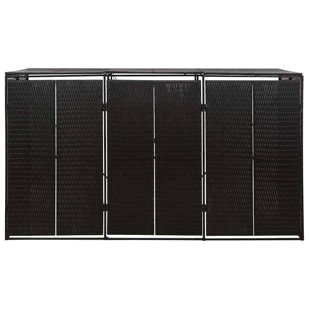 Vidaxx Containeraufbewahrung dreifach 207x80x117 cm Polyrattan schwarz