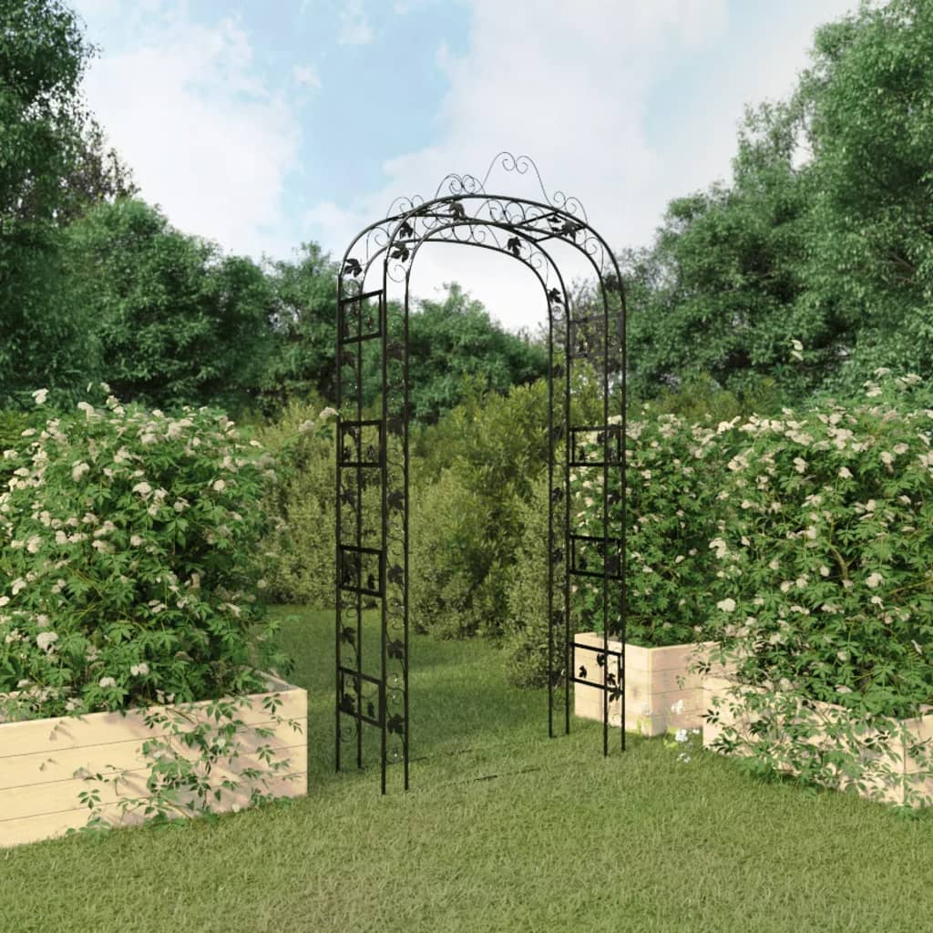 VidaXL Gartenbogen 116x45x240 cm Stahl schwarz