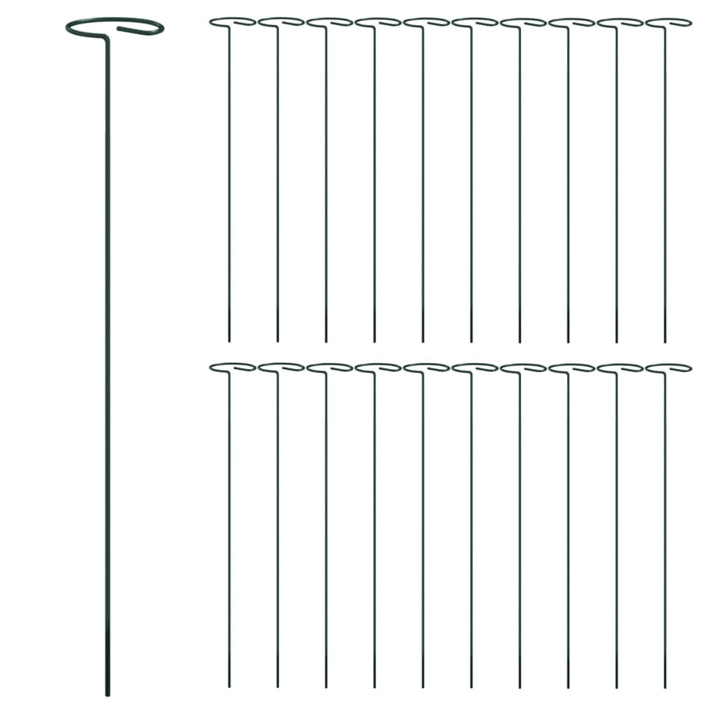 VidaXL Pflanzenstecker 20 Stk. 40 cm Stahl dunkelgrün
