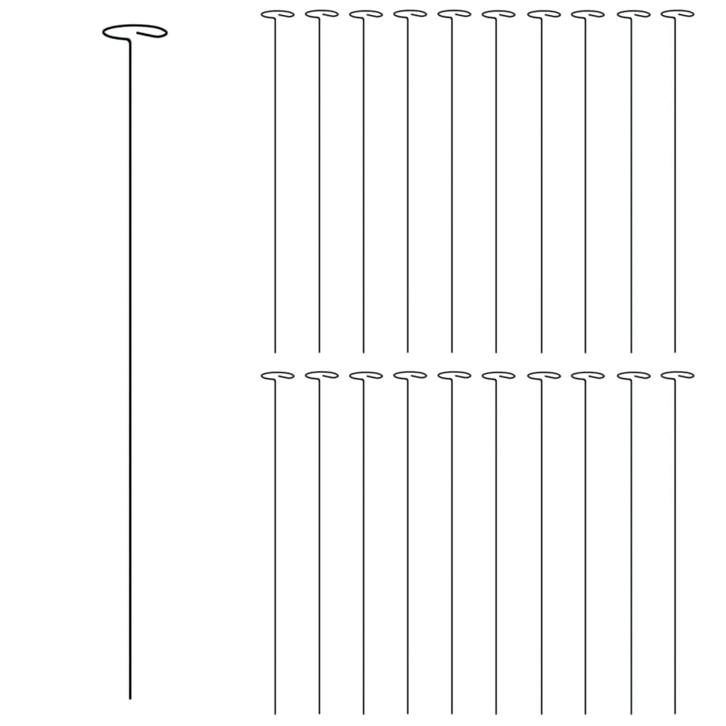 VidaXL Pflanzenstäbe 20 Stk. 61 cm Stahl dunkelgrün