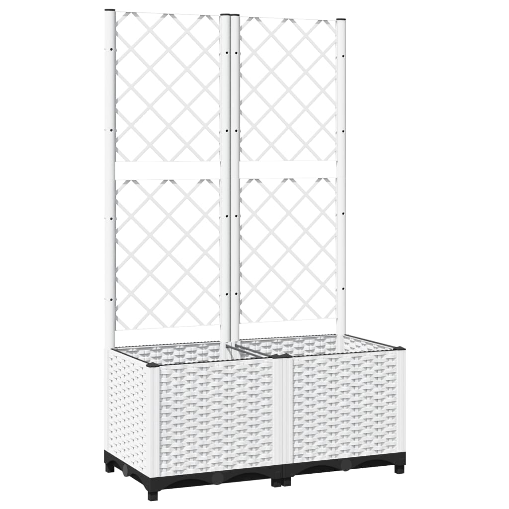 Vidaxx Pflanzgefäß mit Spalier 80x40x136 cm Polypropylen weiß