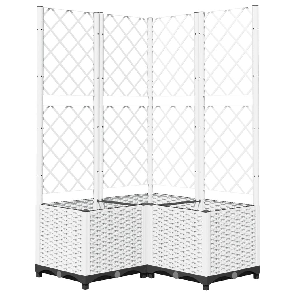 Vidaxx Pflanzgefäß mit Spalier 80x80x136 cm Polypropylen weiß