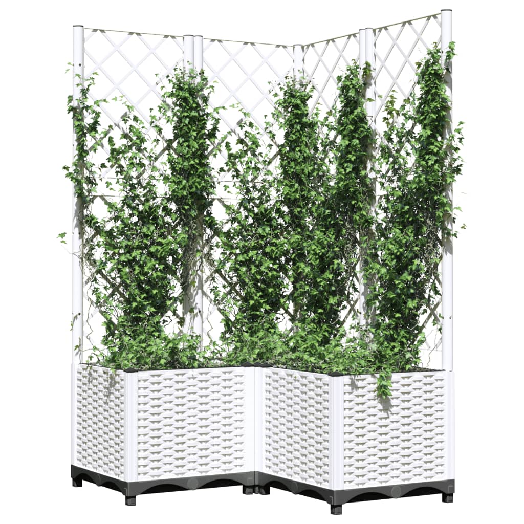 Vidaxx Pflanzgefäß mit Spalier 80x80x136 cm Polypropylen weiß