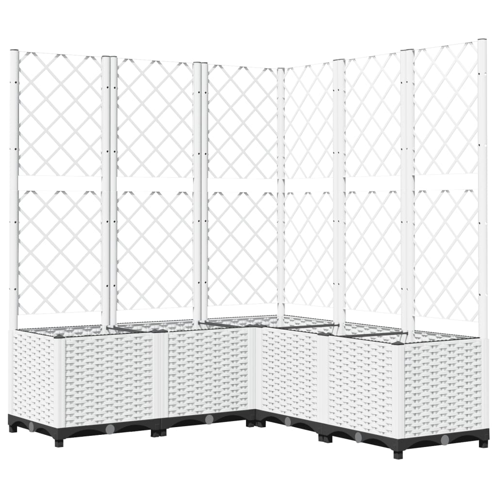 Vidaxx Pflanzgefäß mit Spalier 120x120x136 cm Polypropylen weiß
