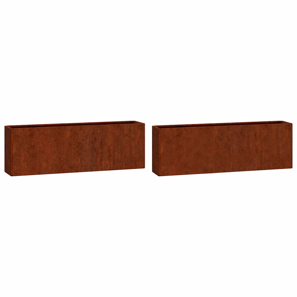 Vidaxx Pflanzgefäße zur Wandmontage, 2 Stück, 53 x 10 x 17 cm, Cortenstahl, rostig