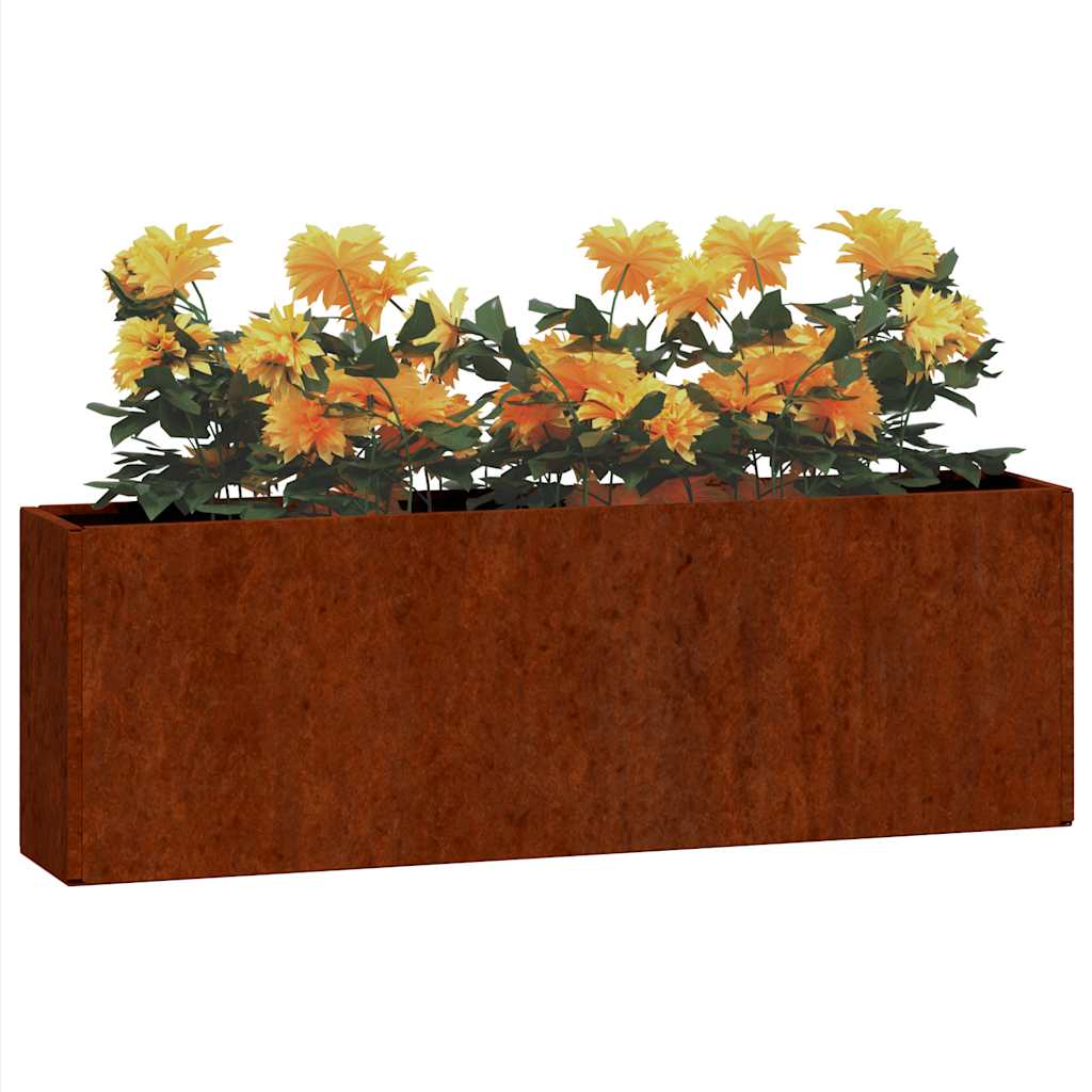 Vidaxx Pflanzgefäße zur Wandmontage, 2 Stück, 53 x 10 x 17 cm, Cortenstahl, rostig