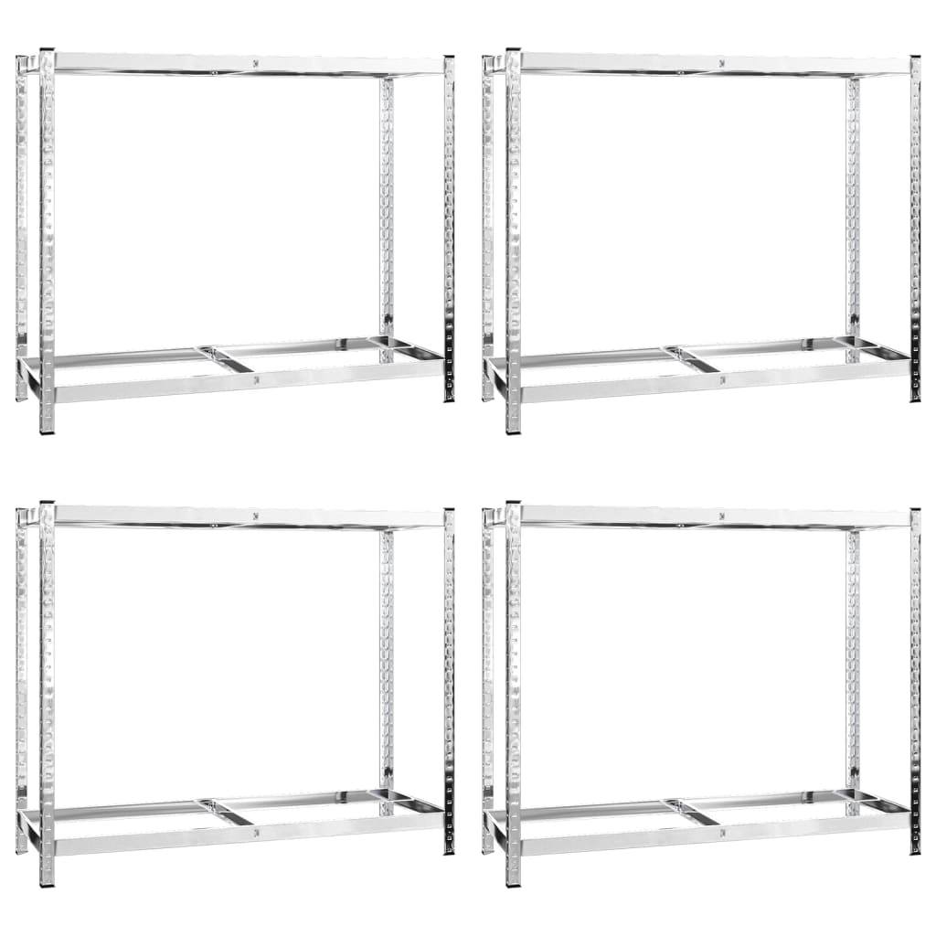 VidaXL Reifenregale 2-lagig 4 Stück 110x40x110 cm Stahl silberfarben