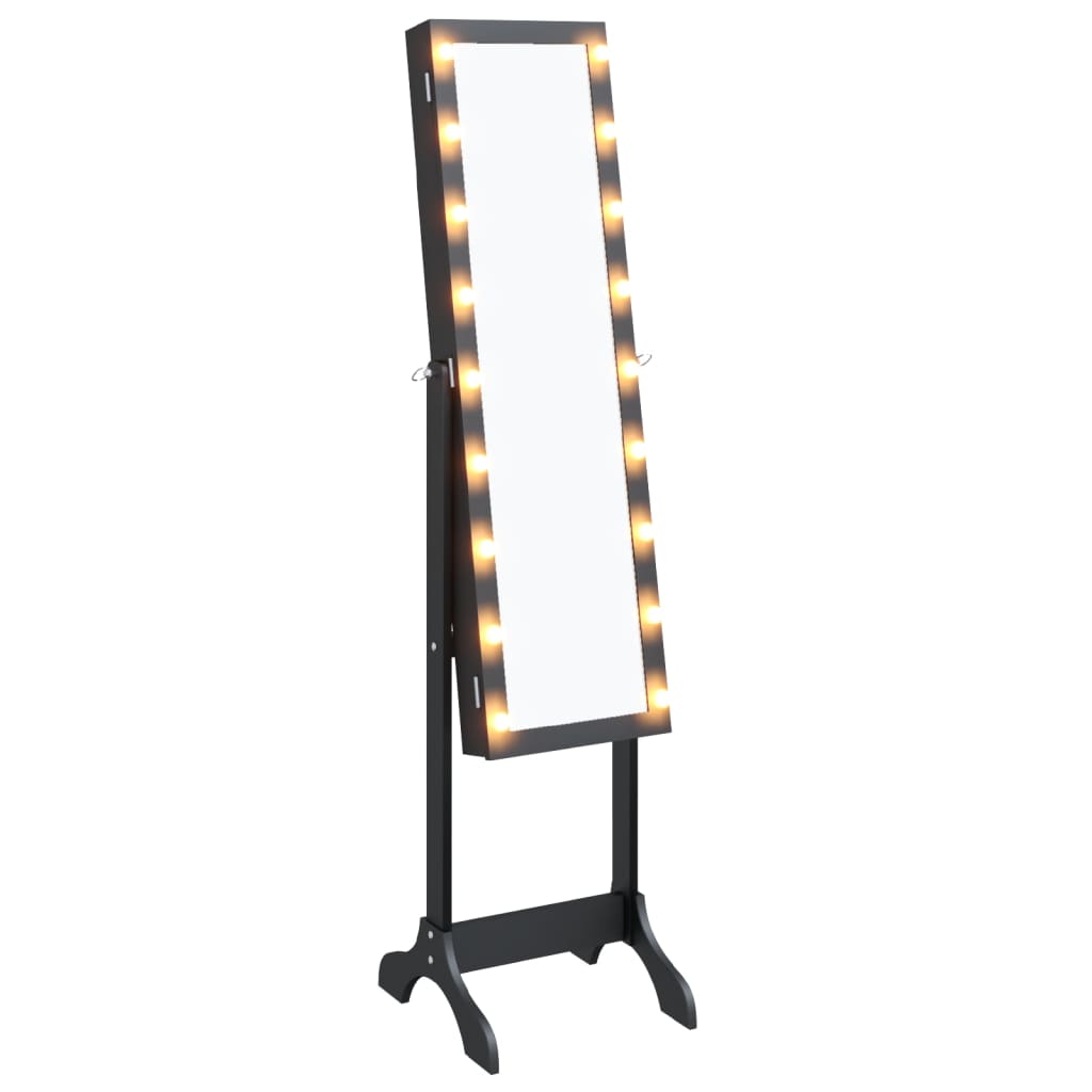 Vidaxx freistehender Spiegel mit LEDs 34x37x146 cm schwarz