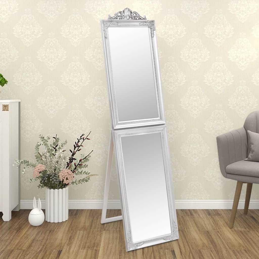 Vidaxx Spiegel freistehend 40x160 cm weiß silber