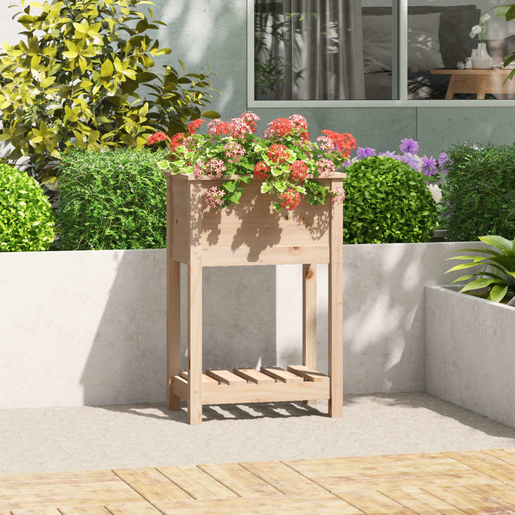 Vidaxx Pflanzgefäß mit Ablage 54x34,5x81 cm massives Kiefernholz