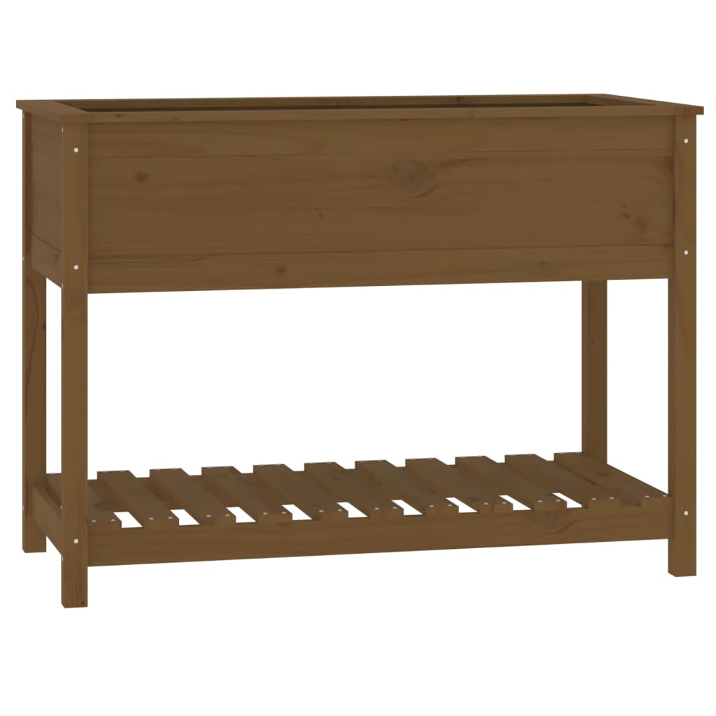 Vidaxx Pflanzgefäß mit Ablage 111,5x54x81 cm Kiefernholz honigbraun