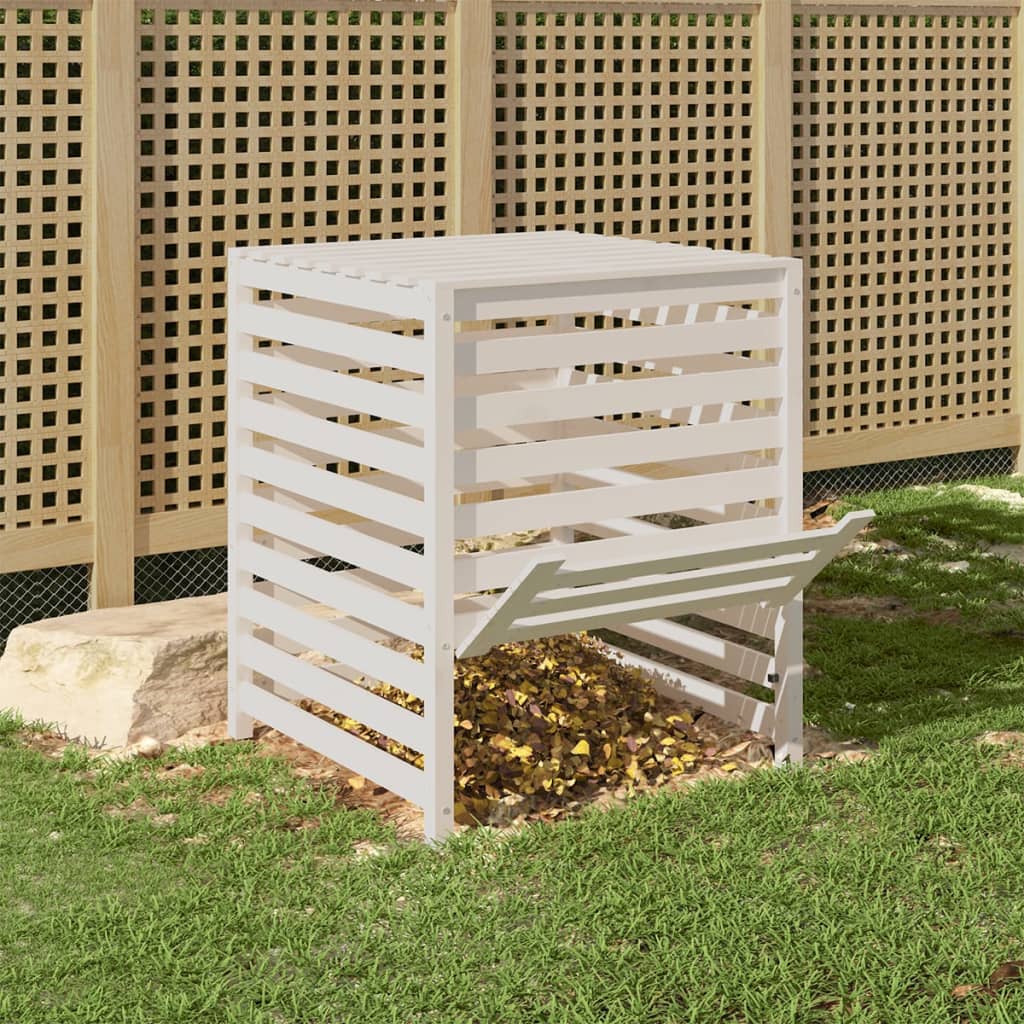 Vidaxx Kompostbehälter 82,5x82,5x99,5 cm massives Kiefernholz weiß