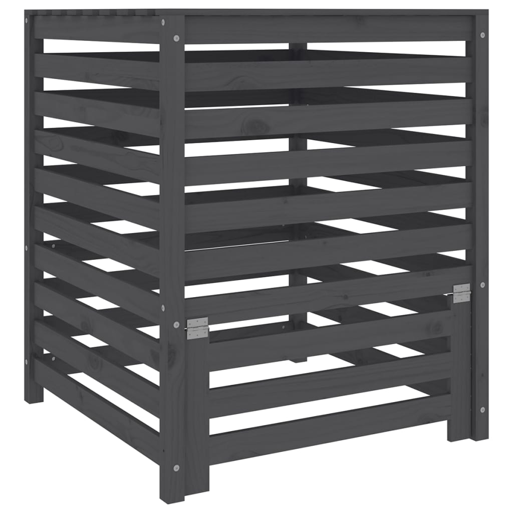 Vidaxx Kompostbehälter 82,5x82,5x99,5 cm massives Kiefernholz grau