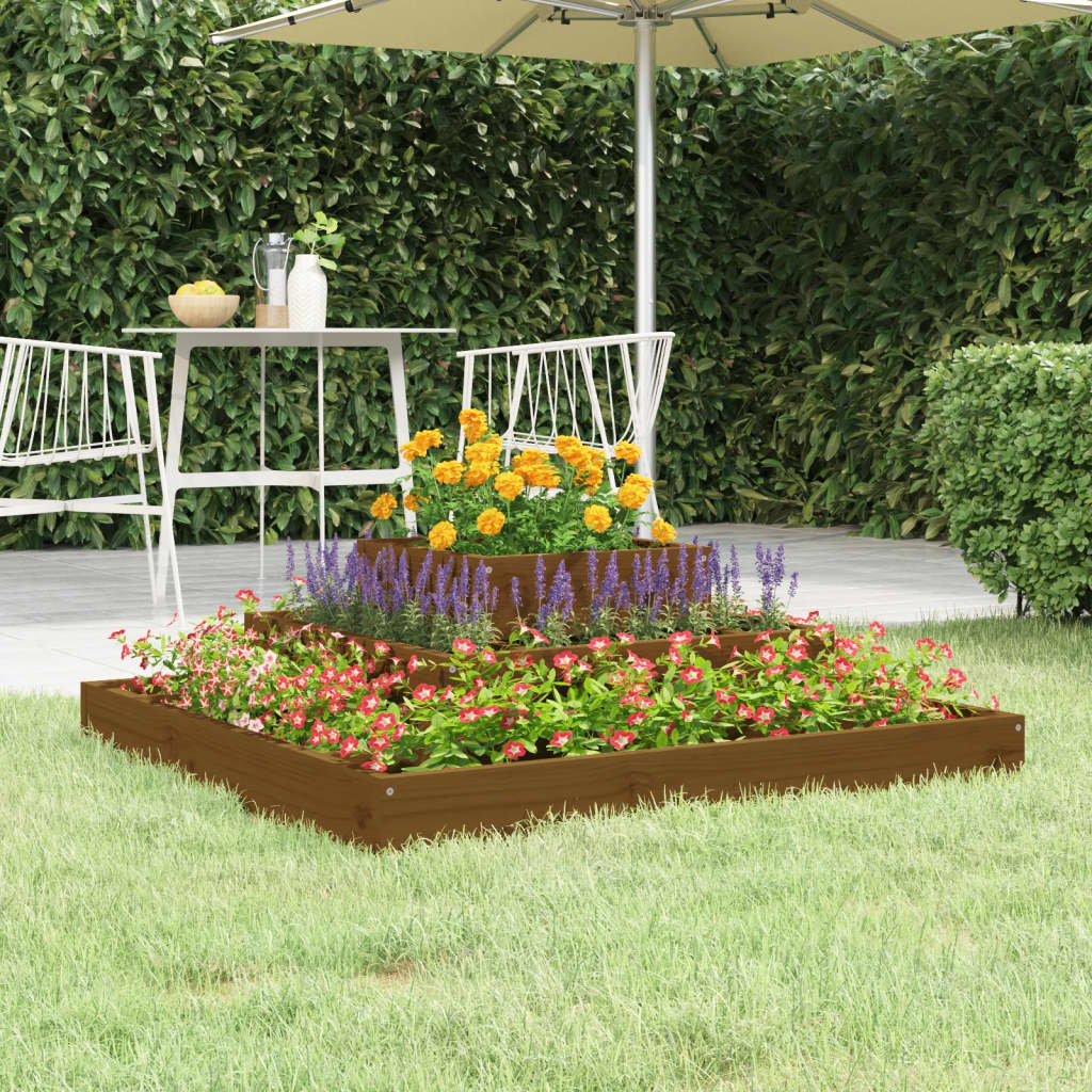 Vidaxx Pflanzgefäß 80x80x27 cm massives Kiefernholz honigbraun