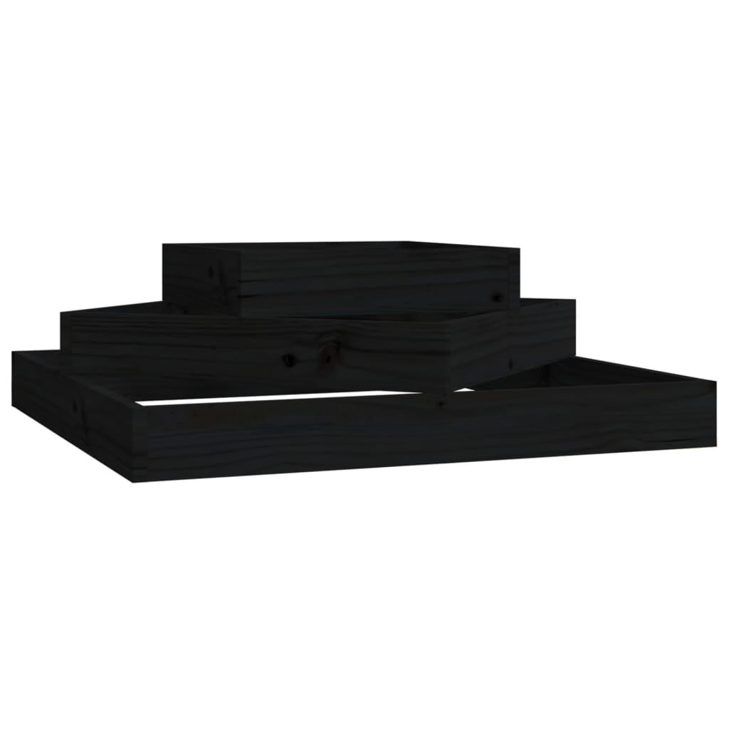 VidaXL Pflanzgefäß 83x83x27 cm massives Kiefernholz schwarz