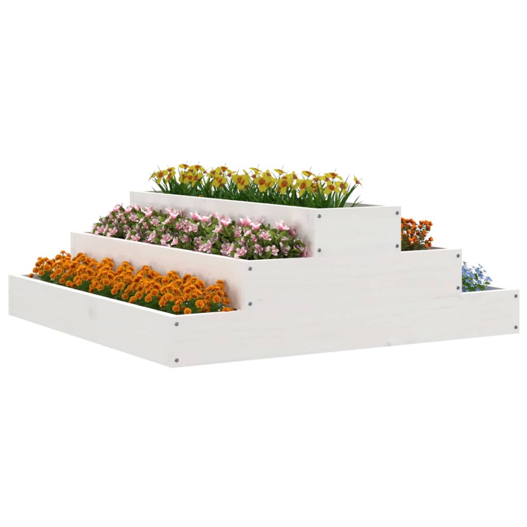 Vidaxx Pflanzgefäß 80x80x27 cm massives Kiefernholz weiß