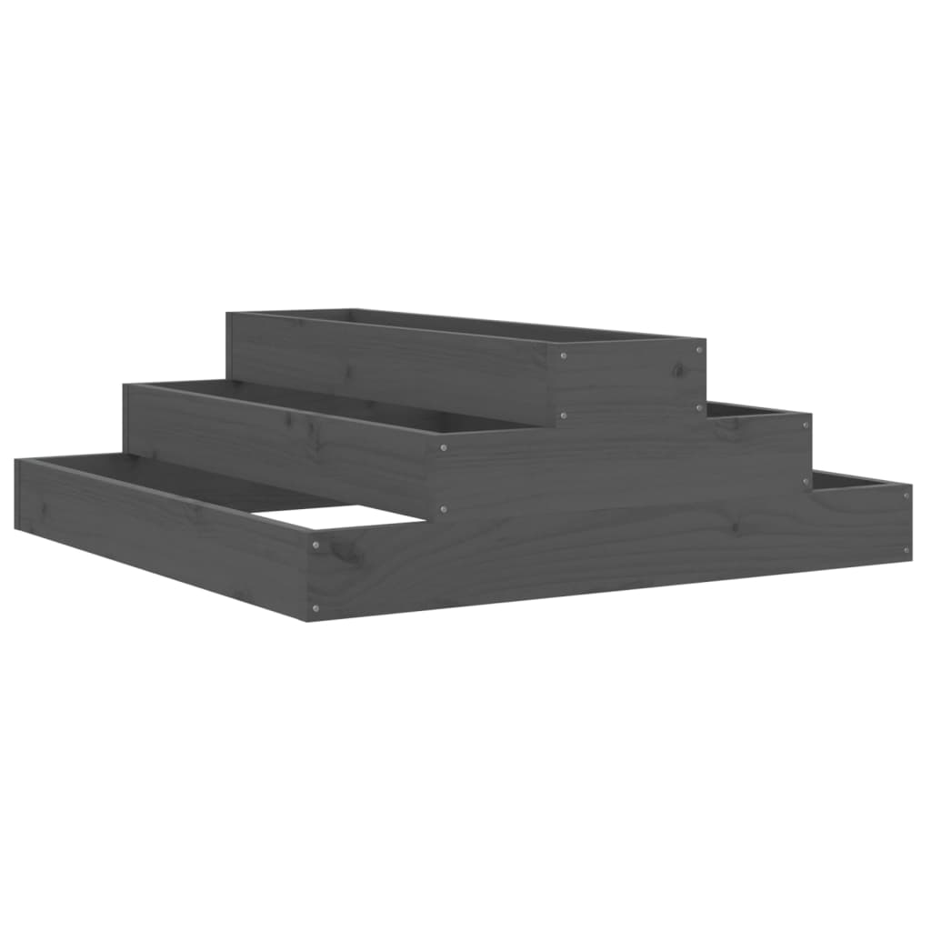 Vidaxx Pflanzgefäß 80x80x27 cm massives Kiefernholz grau