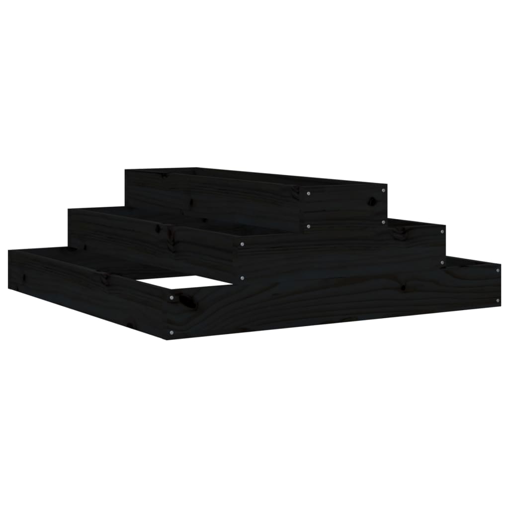 Vidaxx Pflanzgefäß 80x80x27 cm massives Kiefernholz schwarz