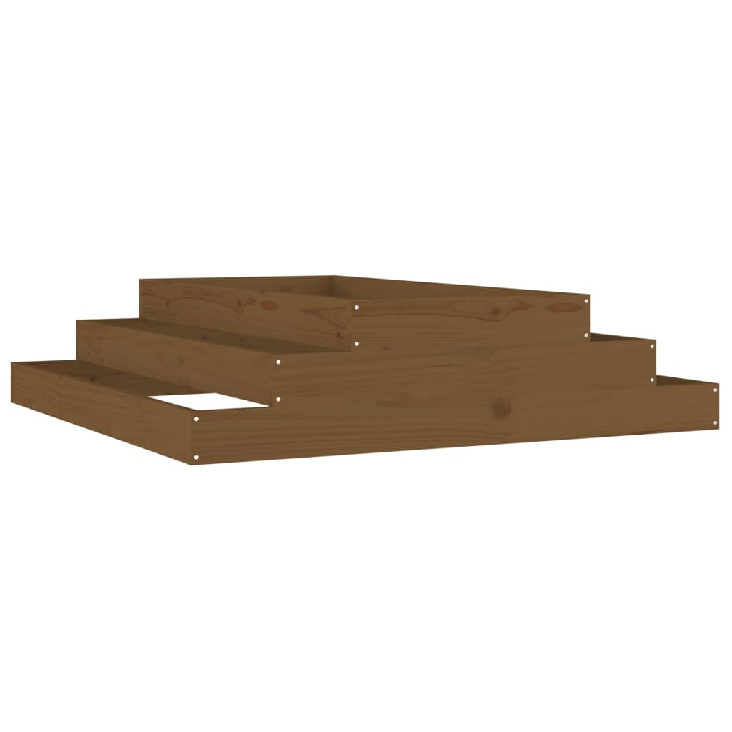 Vidaxx Pflanzgefäß 110x110x27 cm massives Kiefernholz honigbraun
