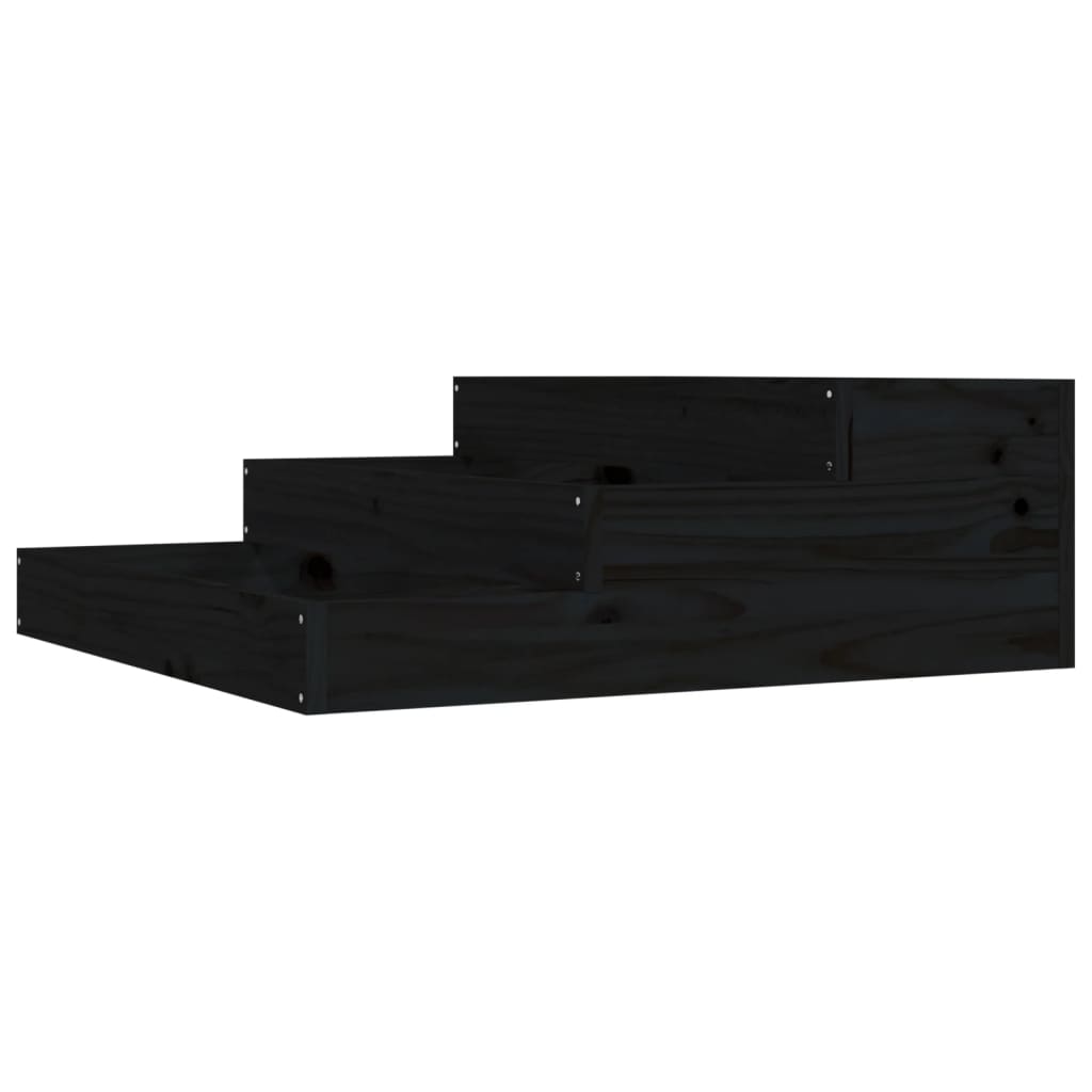 Vidaxx Pflanzgefäß 78x78x27 cm massives Kiefernholz schwarz