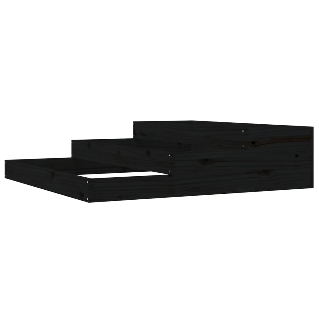 Vidaxx Pflanzgefäß 107x107x27 cm massives Kiefernholz schwarz