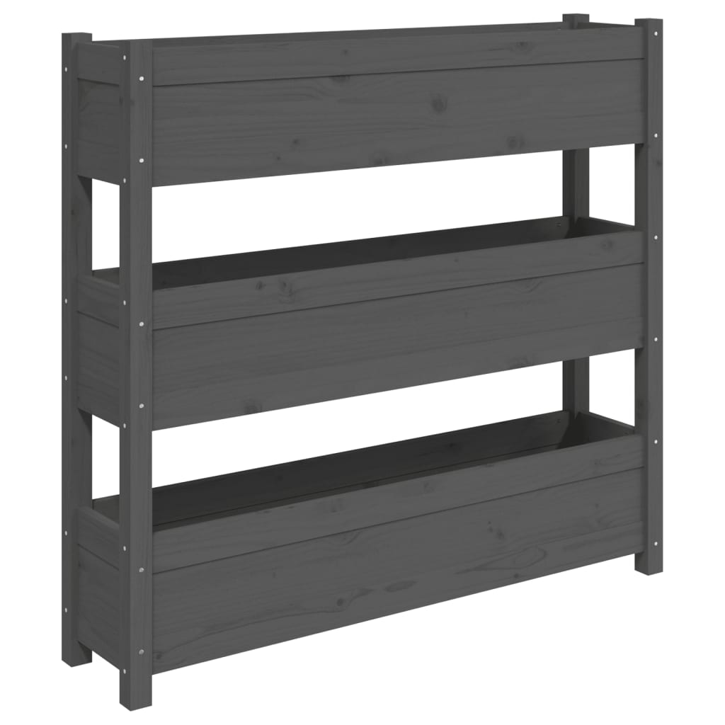Vidaxx Pflanzgefäß 112x25x104,5 cm massives Kiefernholz grau