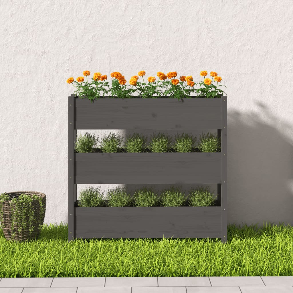 Vidaxx Pflanzgefäß 112x25x104,5 cm massives Kiefernholz grau