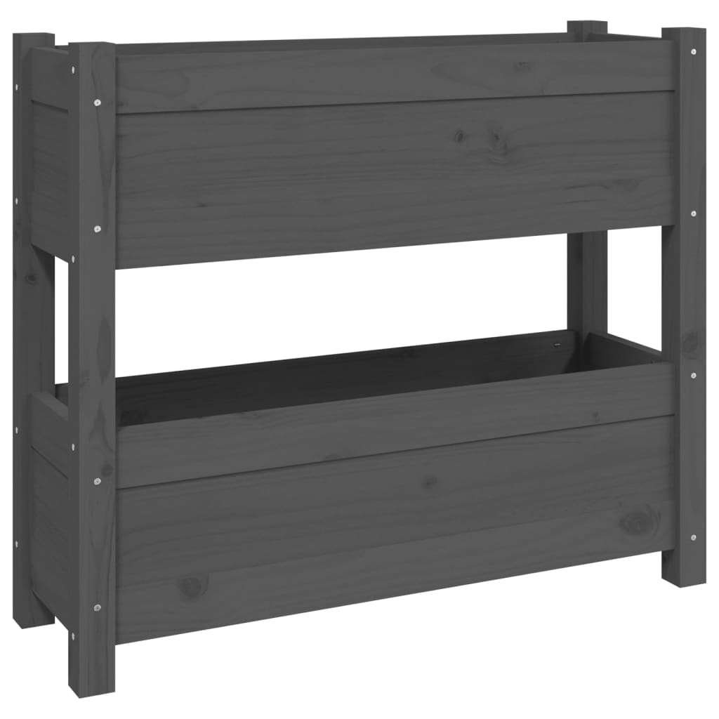 Vidaxx Pflanzgefäß 77x25x66 cm massives Kiefernholz grau