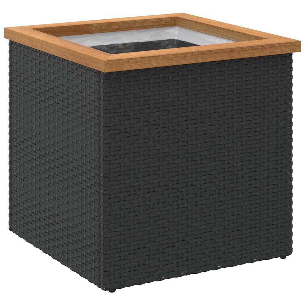 VidaXL Pflanzgefäß 40x40x40 cm Polyrattan schwarz