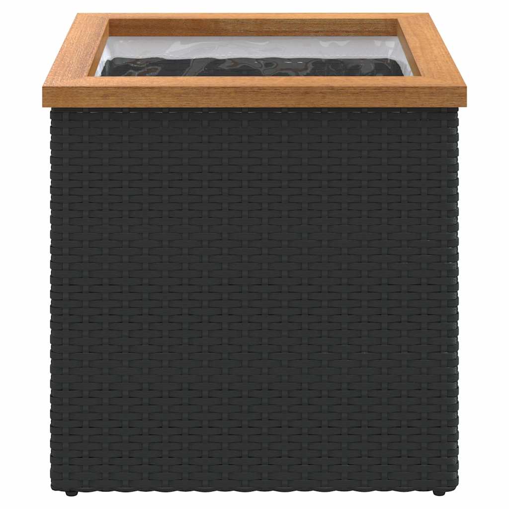 VidaXL Pflanzgefäß 40x40x40 cm Polyrattan schwarz