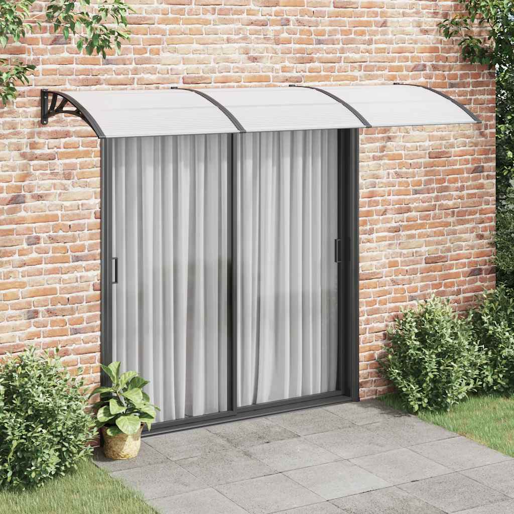Vidaxx Türvordach 300x75 cm Polycarbonat schwarz und transparent