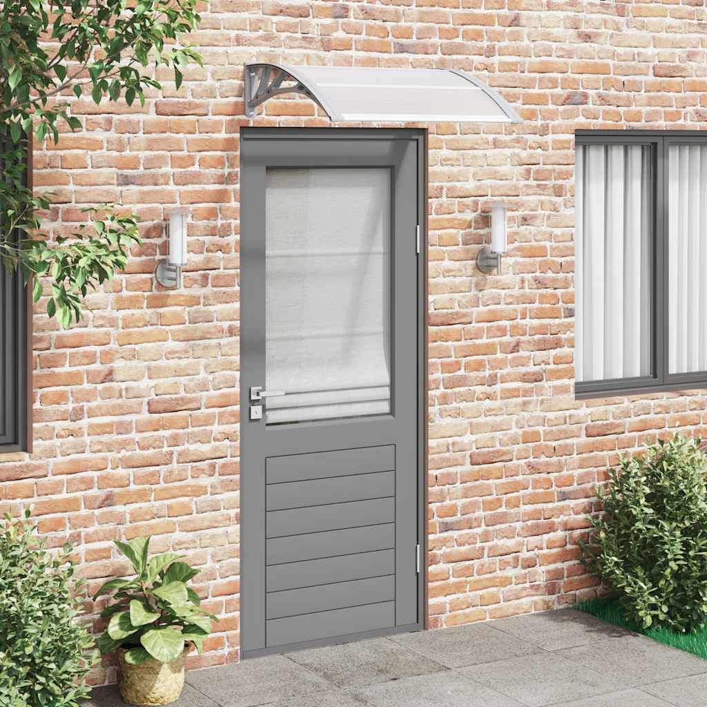 Vidaxx Türvordach grau und transparent 80x75 cm Polycarbonat