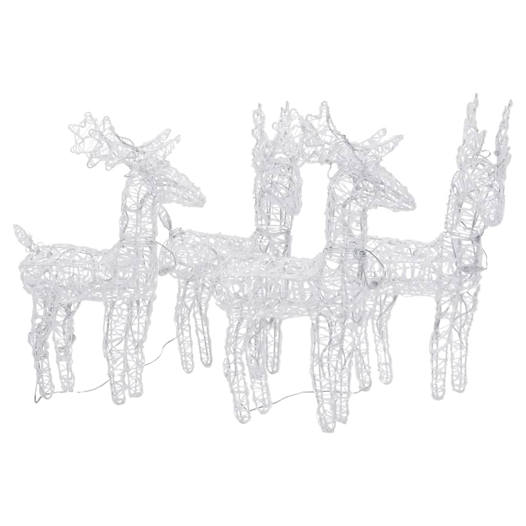 VidaXL Weihnachtsrentier 4 Stk. 160 LEDs Acryl mehrfarbig