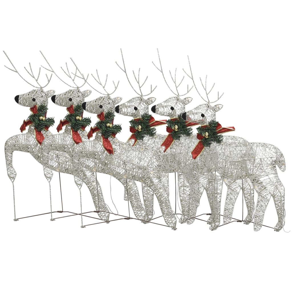 VidaXL Weihnachtsrentier 6 Stk. 120 LEDs goldfarben