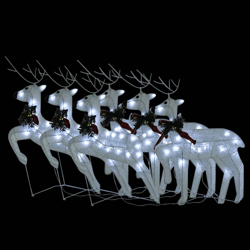 VidaXL Weihnachtsrentier 6 Stk. 120 LEDs weiß