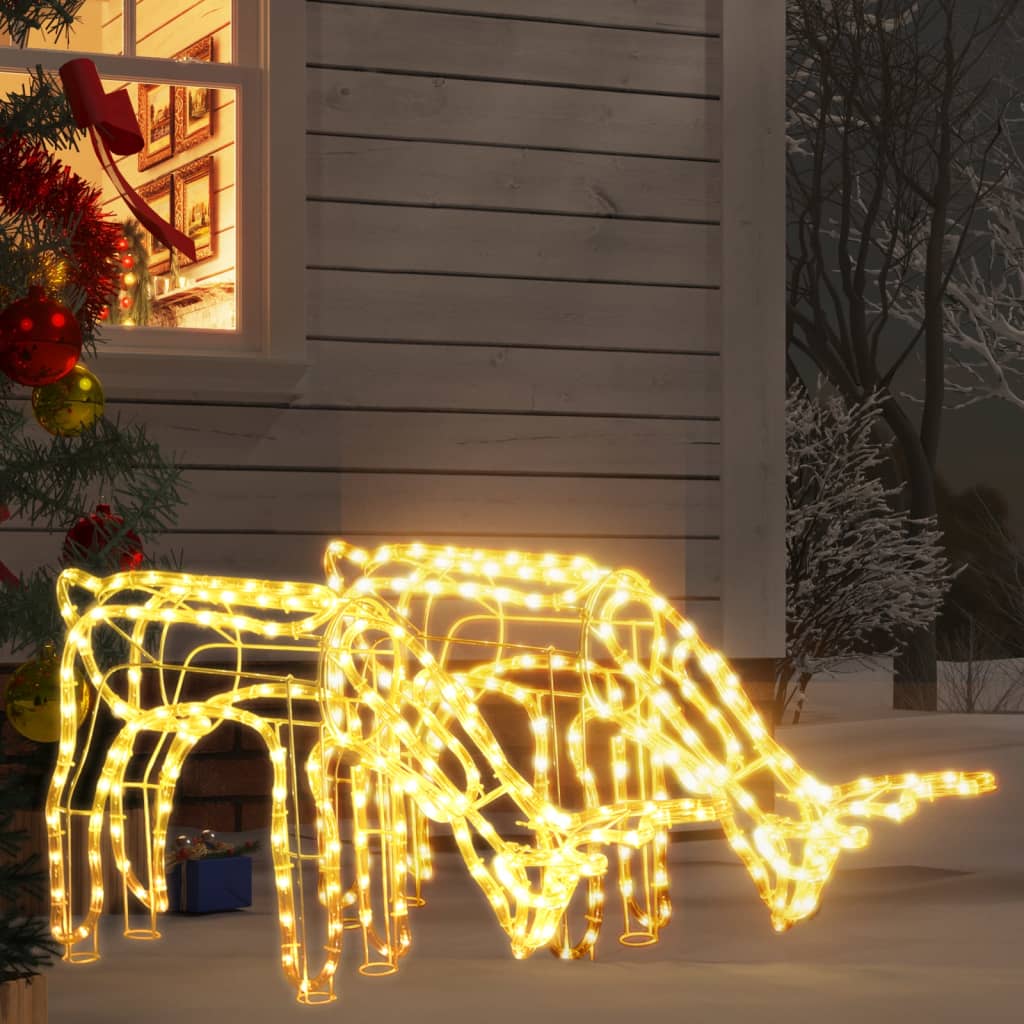 VidaXL Weihnachtsfigur Rentier 2 Stück 73x31x45 cm warmweiß