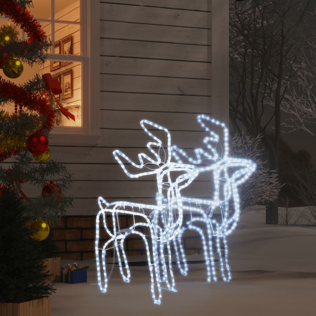 VidaXL Weihnachtsfigur Rentier 2 Stück 76x42x87 cm kaltweiß