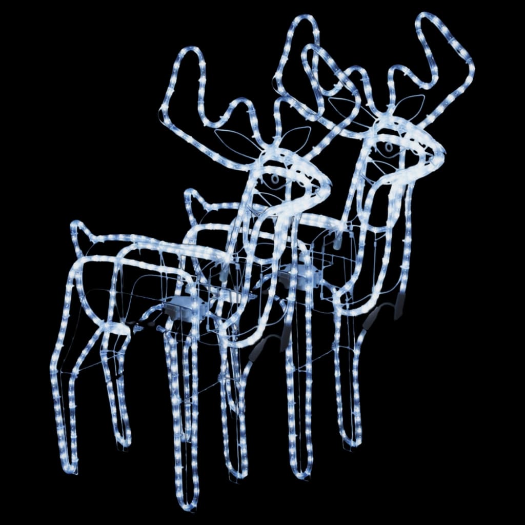 VidaXL Weihnachtsfigur Rentier mit beweglichem Kopf 2 Stück 76x42x87 cm kaltweiß