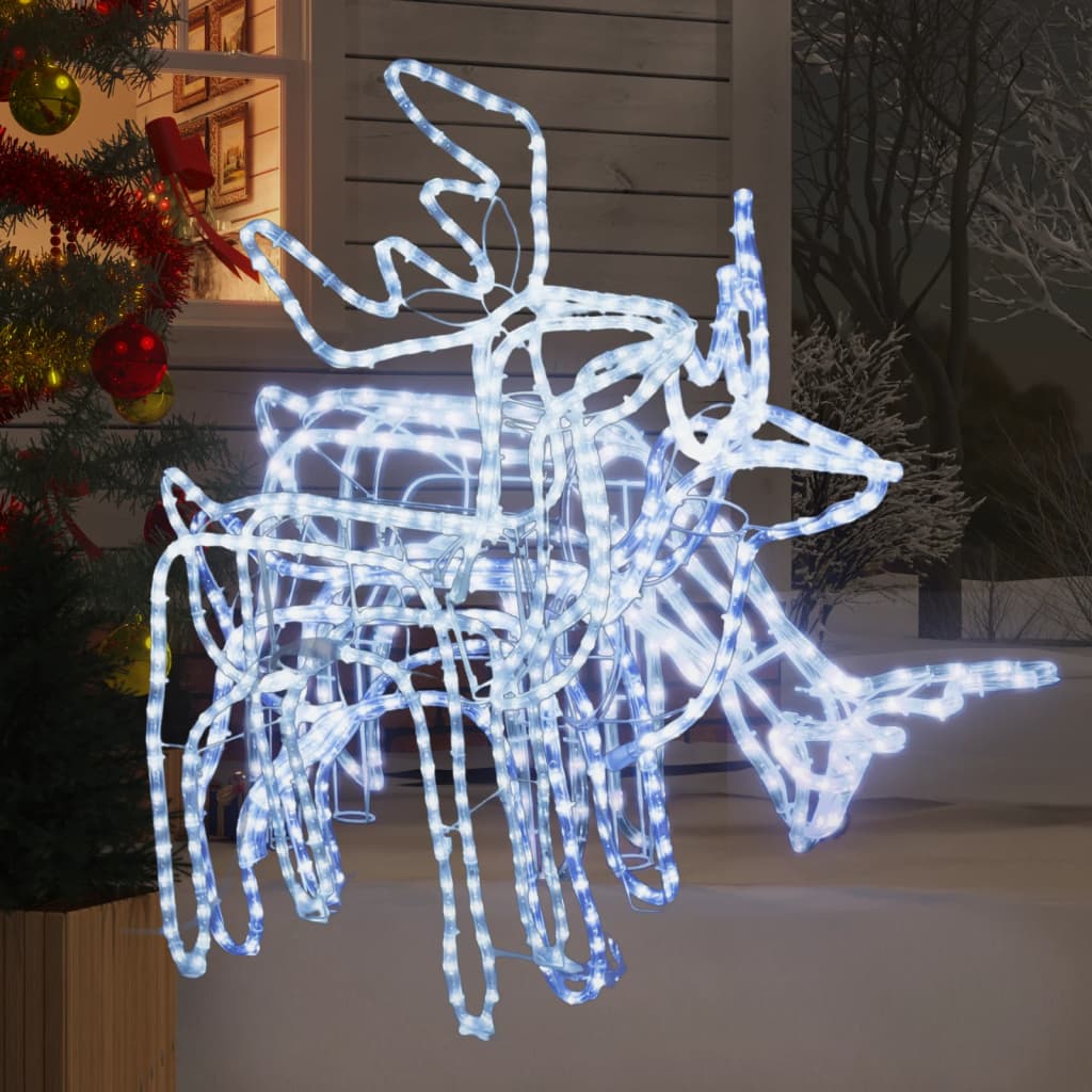VidaXL 3-teiliges Weihnachtsfiguren-Set Rentier kaltweiß