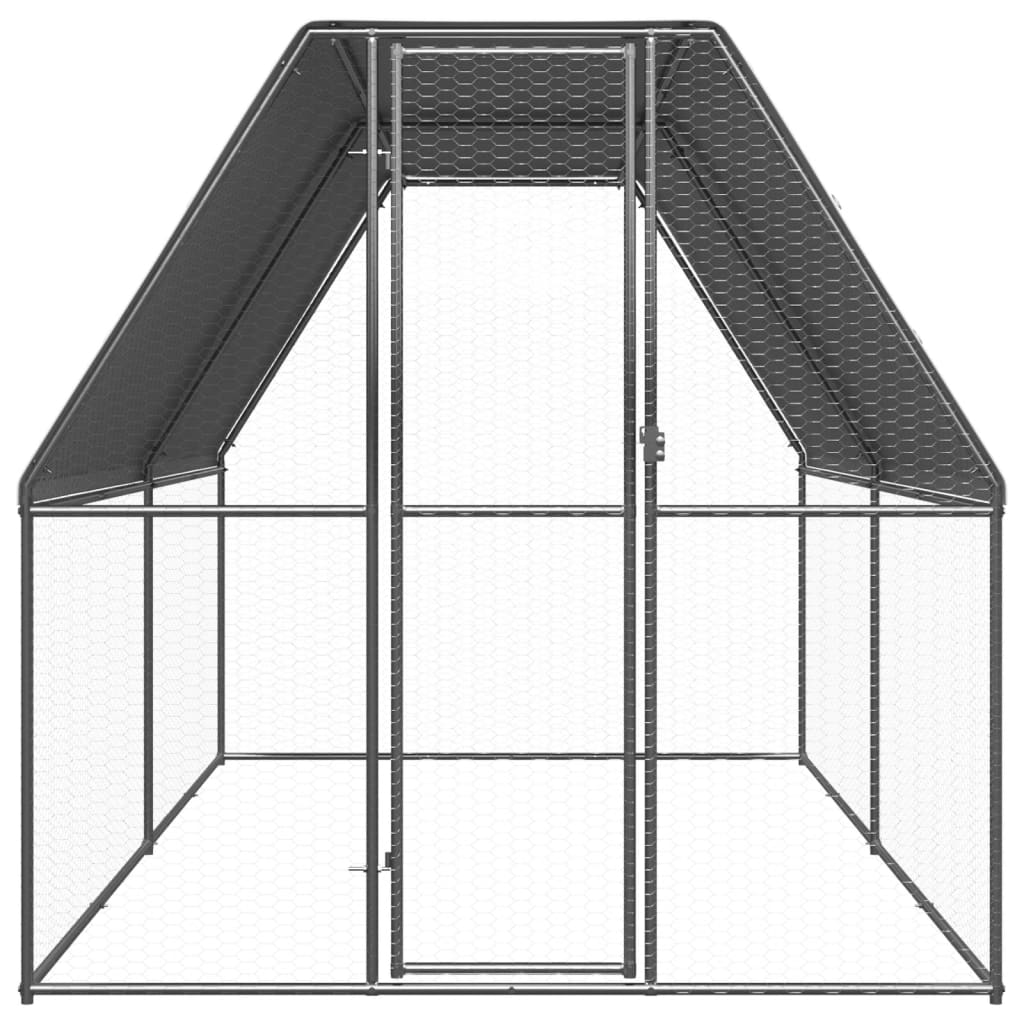 VidaXL Außenstall für Hühner 2x4x2 m aus verzinktem Stahl
