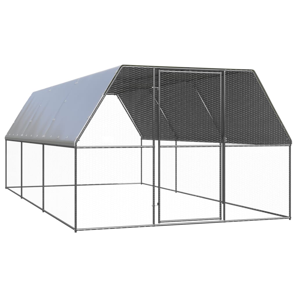 VidaXL Außenstall für Hühner 3x6x2 m aus verzinktem Stahl
