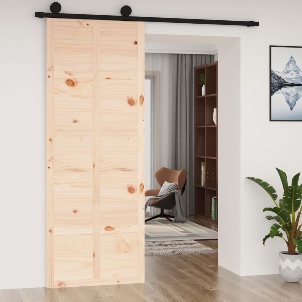 Vidaxx Schiebetür 80x1,8x214 cm massives Kiefernholz