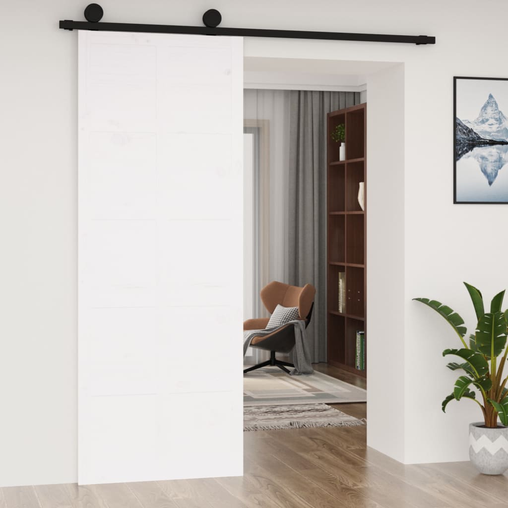 VidaXL Schiebetür 80x1,8x214 cm massives Kiefernholz weiß