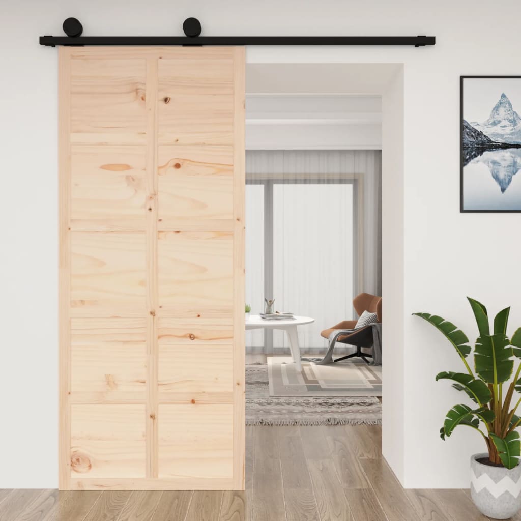 VidaXL Schiebetür 90x1,8x214 cm massives Kiefernholz