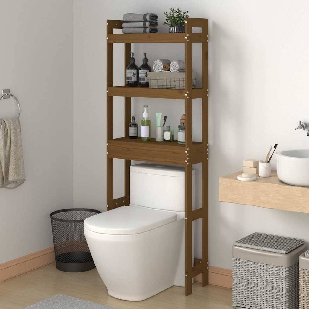 Vidaxx Toilettenständer 63x26x171 cm massives Kiefernholz honigbraun